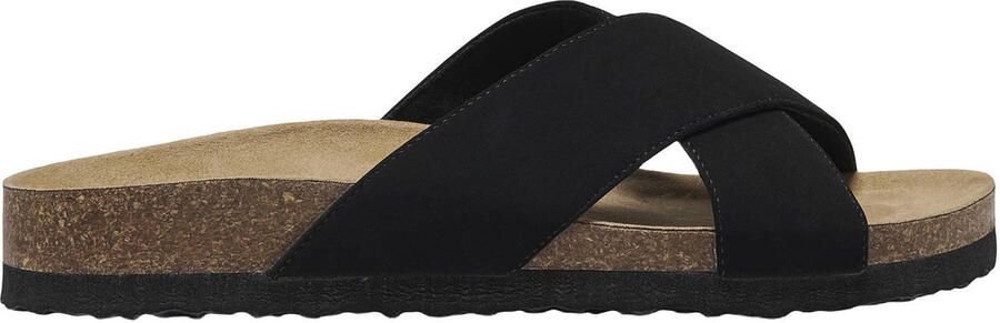 ONLY Onlmaxi Madison-1 Cross Pu Nubuck suède slippers zwart