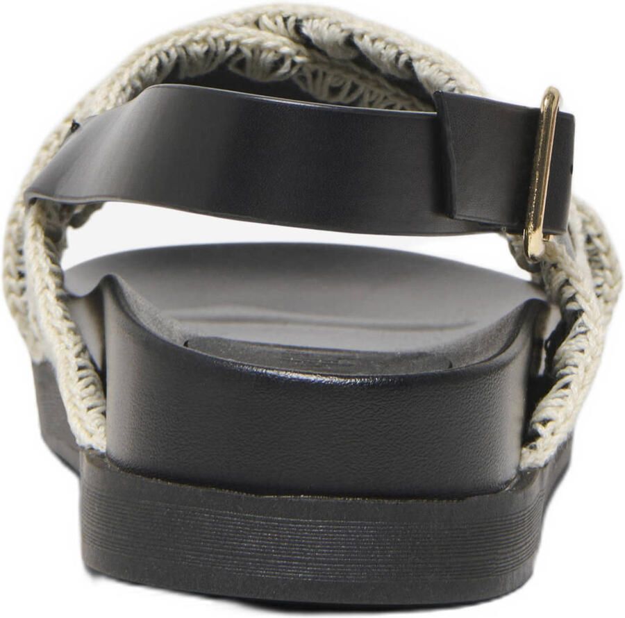 ONLY Onlminnie-20 Crochet Sling Back imitatieleren leren sandalen zwart - Foto 2