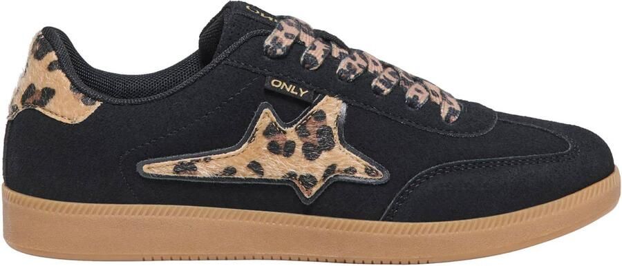 ONLY Onlsandra suèdelook sneakers zwart panter