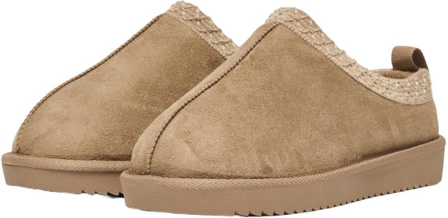 ONLY stella teddy lined suèdelook clogs cognac - Foto 3