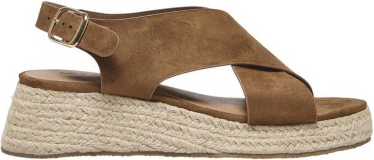 ONLY Onlminerva-2 Mf Cross Strap Wedge sandalen cognac