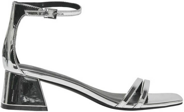 ONLY Onlaylin-5 Pu Strappy Heeled Sandal sandalettes zilver
