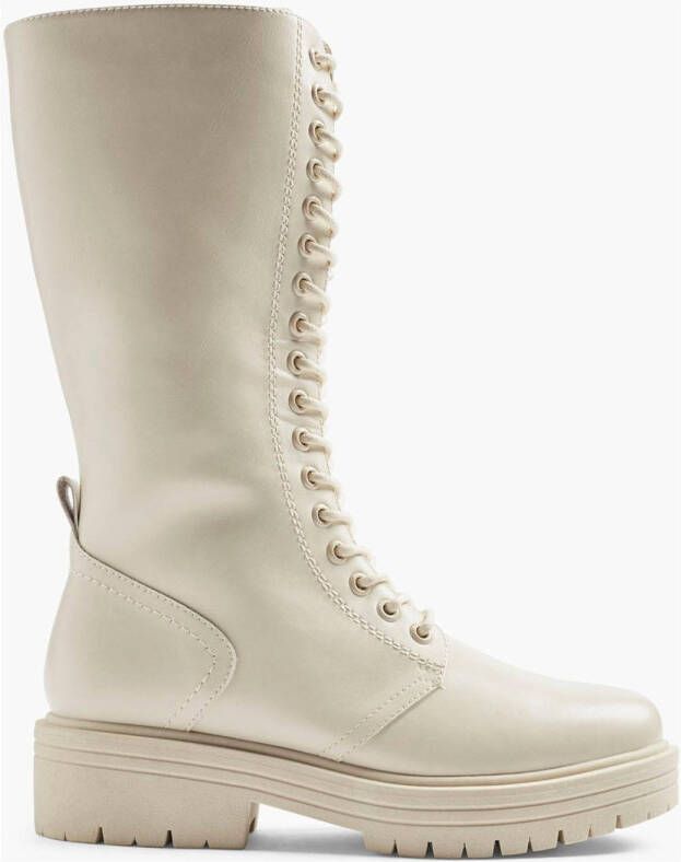 Oxmox Beige hoge platform veterboot