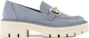 Oxmox Blauwe chunky loafer sierketting
