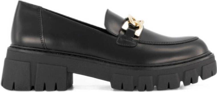 Oxmox chunky loafers met ketting zwart