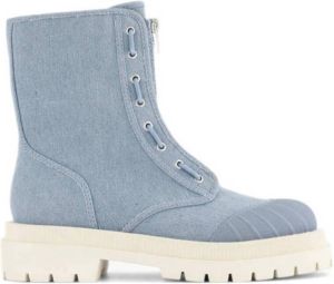 Oxmox Blauwe chunky boot canvas