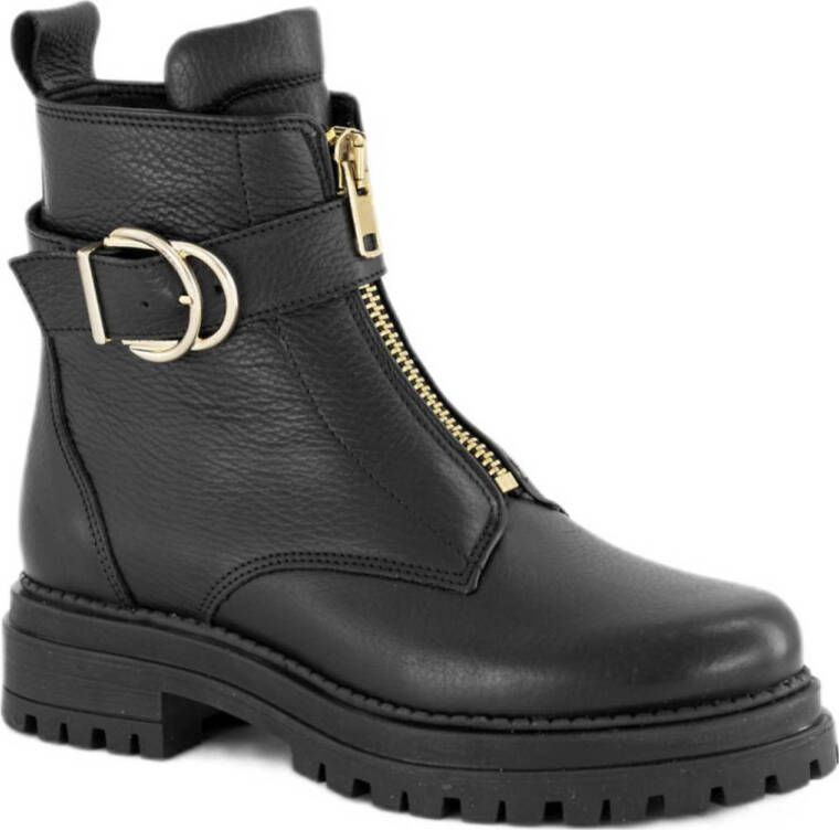 Oxmox Zwarte leren boot gesp