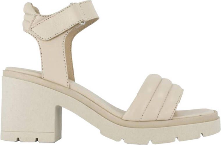 Oxmox Beige leren chunky sandalette