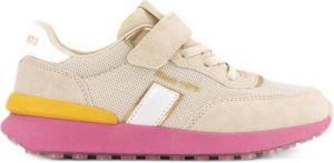 Oxmox Beige chunky sneaker roze zool