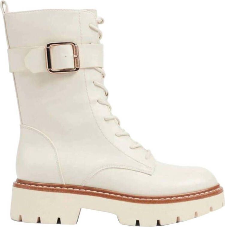 Oxmox Beige hoge veterboot gesp