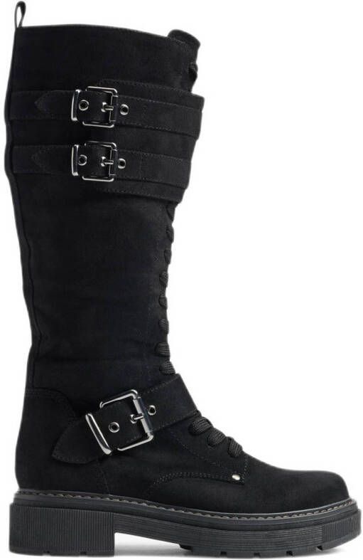 Oxmox veterboots met siergespen zwart