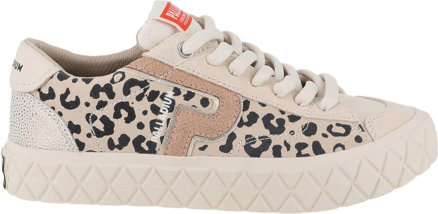 Palladium Ace Lo Mix Wild leren sneakers met panterprint beige zwart