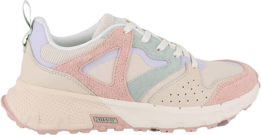 Palladium leren sneakers beige roze blauw