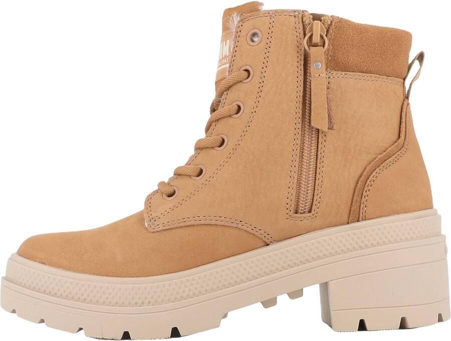 Palladium leren sneakers met blokhak cognac - Foto 2
