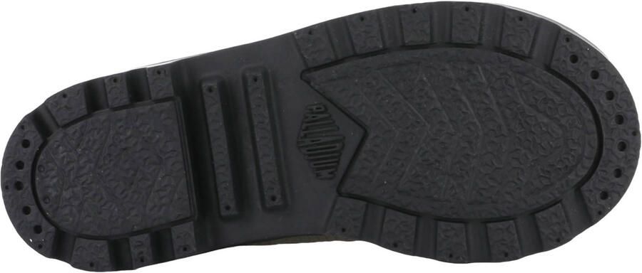 Palladium leren veterschoenen met profielzool grijsgroen - Foto 3