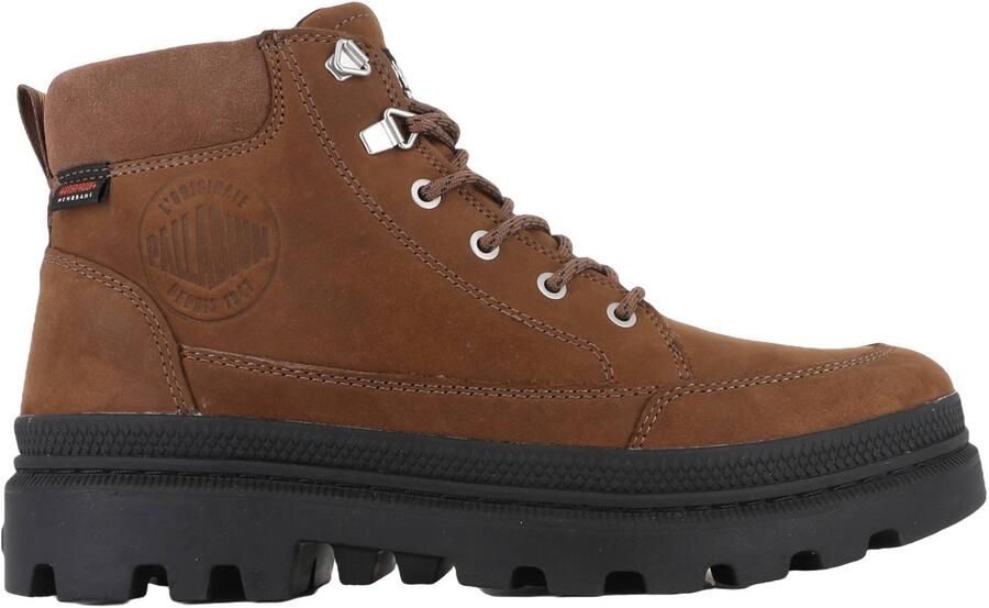 Palladium Pallatrooper Cuff WP+ leren veterboots met profielzool cognac