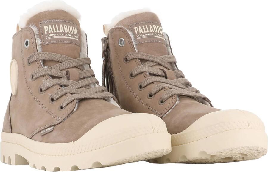 Palladium PAMPA HI ZIP WL leren sneakers met profielzool bruin - Foto 4