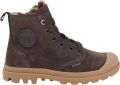 Palladium PAMPA HI ZIP WL WILD leren sneakers met profielzool donkerbruin - Donkerbruin