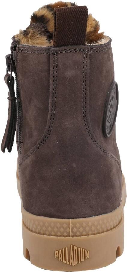 Palladium PAMPA HI ZIP WL WILD leren sneakers met profielzool donkerbruin - Foto 2