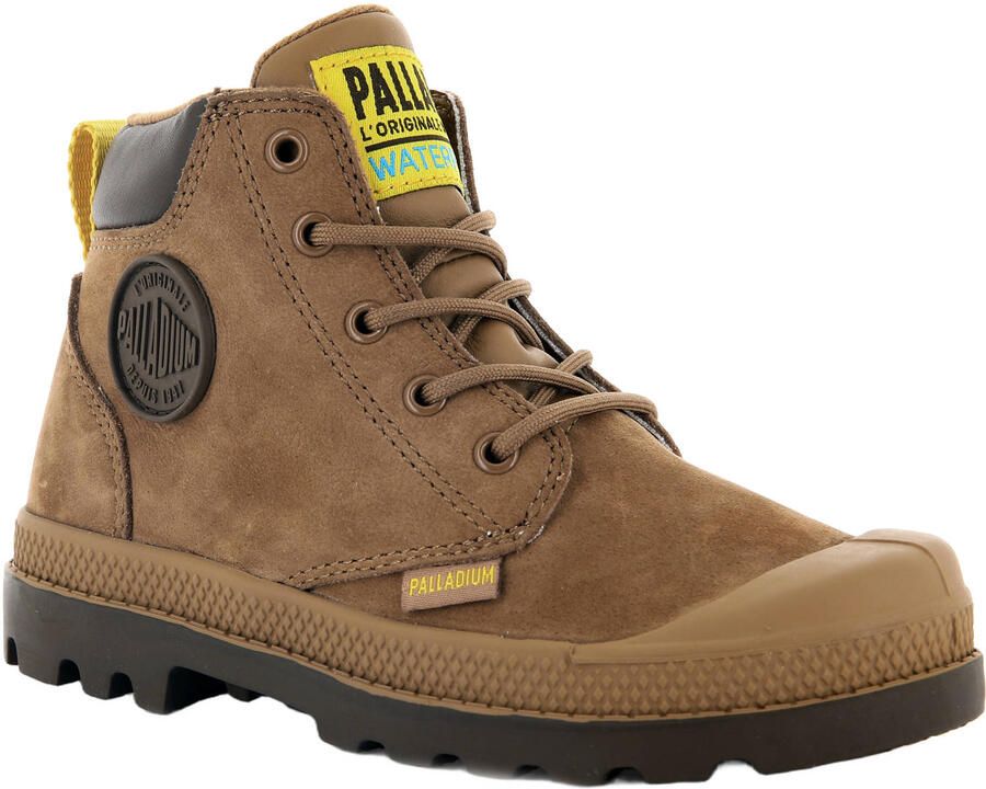 Palladium Peuter kleuter leren veterschoenen met profielzool cognac - Foto 2