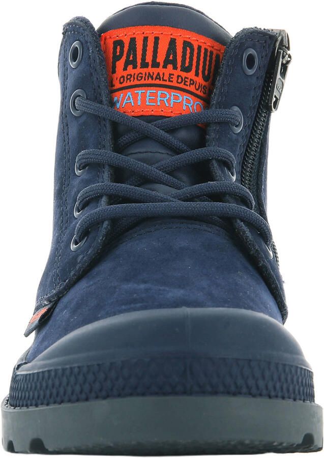 Palladium Peuter kleuter leren veterschoenen met profielzool donkerblauw - Foto 2
