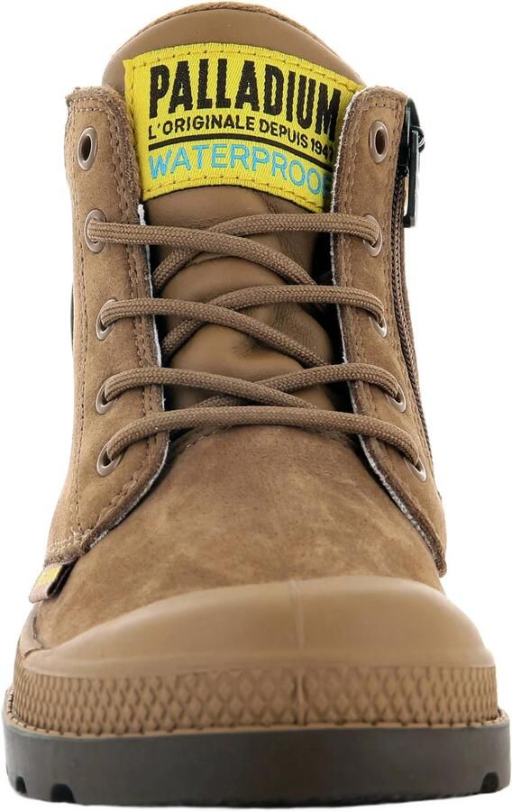 Palladium Schoolkind leren veterschoenen met profielzool cognac - Foto 3