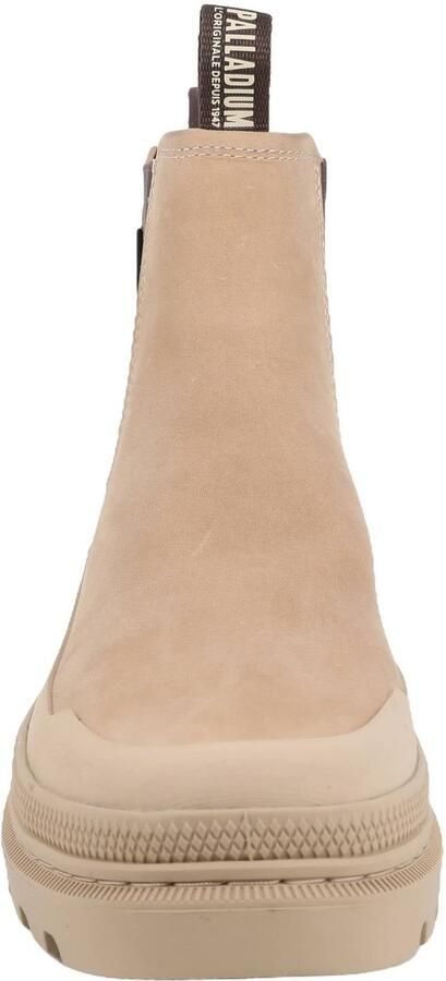 Palladium Trooper chunky leren chelsea boots met profielzool beige - Foto 2