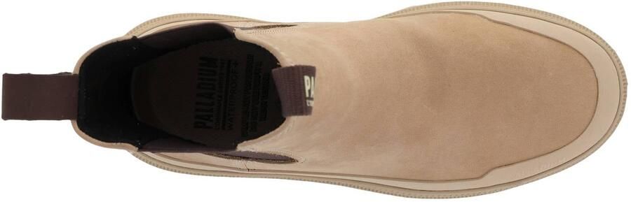 Palladium Trooper chunky leren chelsea boots met profielzool beige - Foto 3