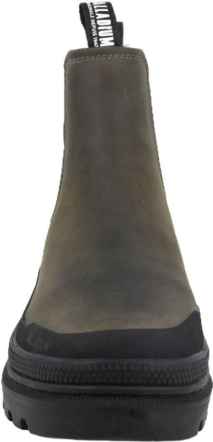 Palladium Trooper chunky leren chelsea boots met profielzool donkergroen - Foto 3