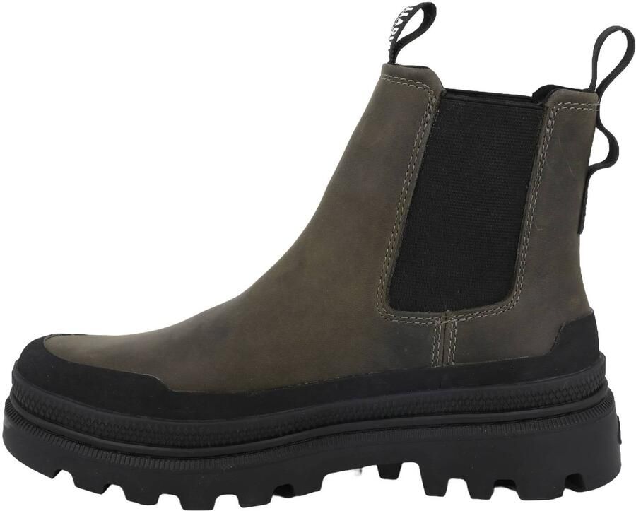 Palladium Trooper chunky leren chelsea boots met profielzool donkergroen - Foto 2