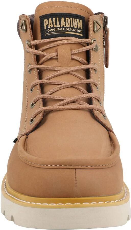 Palladium Trooperlite Grit Zip leren veterboots met profielzool camel - Foto 2