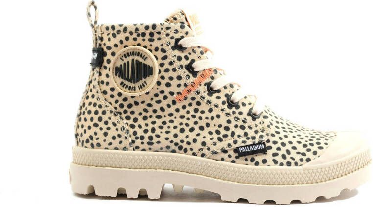 Palladium Pampa Safari canvas sneakers met dierenprint beige zwart