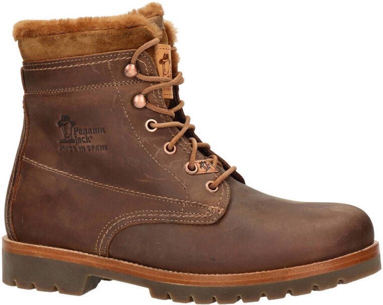 Panama Jack Aviator Igloo C20 gevoerde leren veterboots cognac