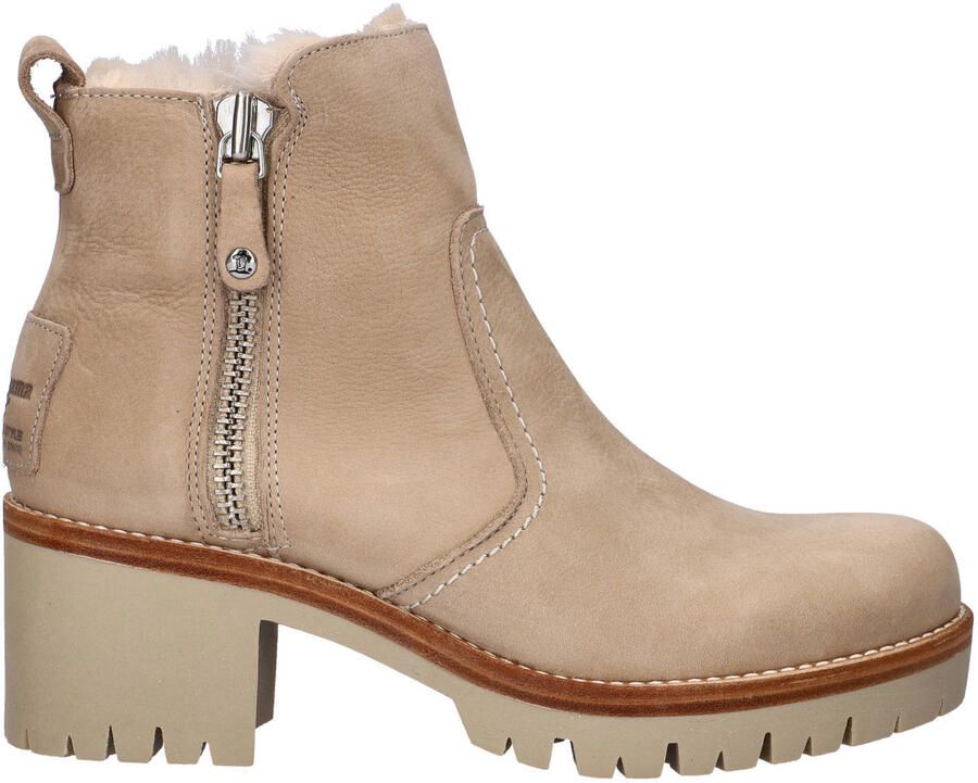 Panama Jack Pauline gevoerde nubuck enkellaarzen beige