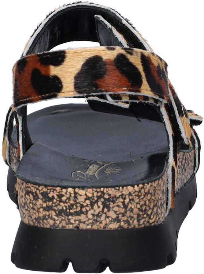 Panama Jack Selma sandalen met panterprint beige cognac zwart - Foto 2