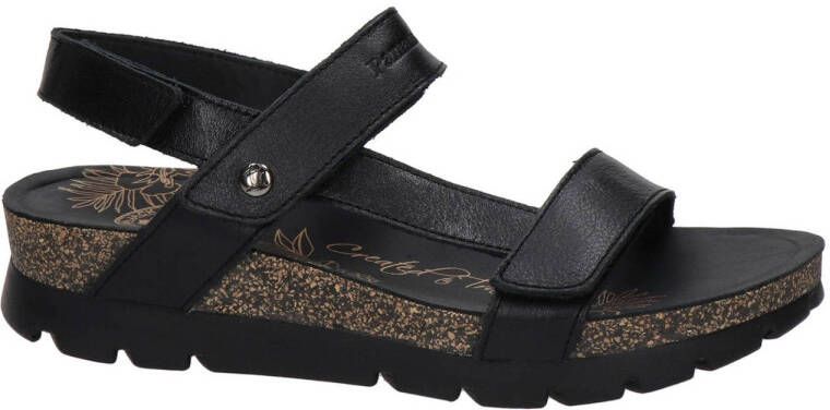 Panama Jack Sally Basic leren sandalen zwart