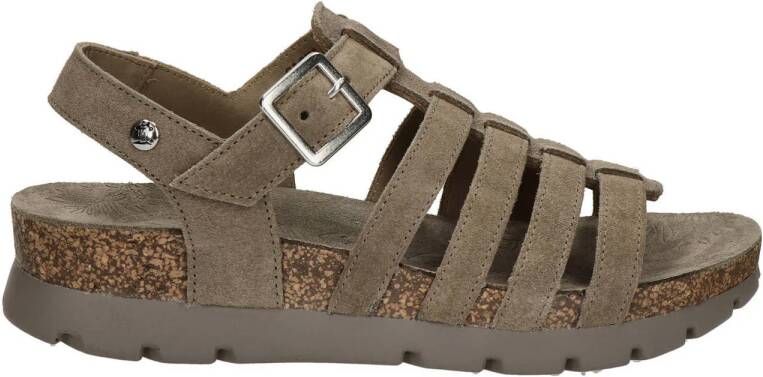 Panama Jack suède sandalen taupe