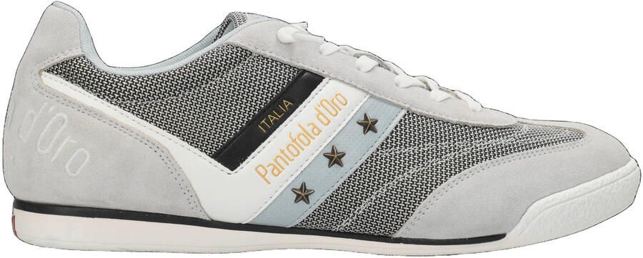 Pantofola d'Oro Vasto leren sneakers grijs blauw