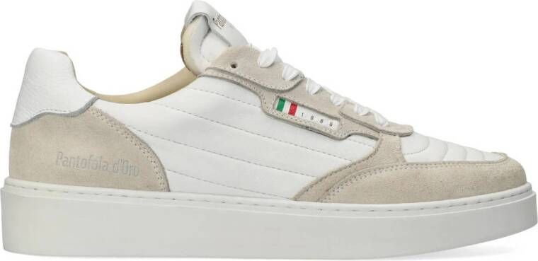 Pantofola d'Oro Piemonte Low leren sneakers beige wit
