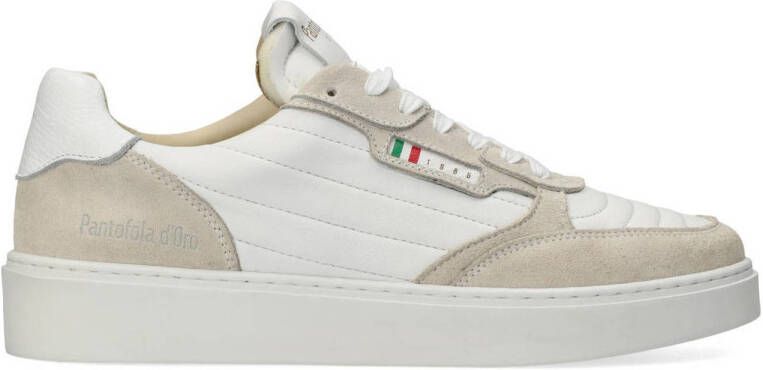 Pantofola d'Oro Piemonte Low leren sneakers beige wit