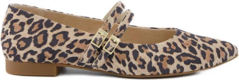 Paul Green ballerina's met panterprint bruin