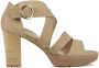 Paul Green Sandalen Dames Damesschoenen Suède Blokhak hoogte 8 cm 7942 Beige - Thumbnail 1