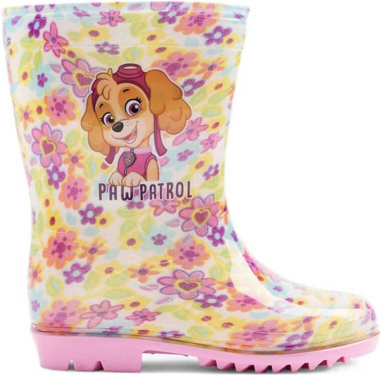 Paw Patrol gebloemde regenlaarzen roze