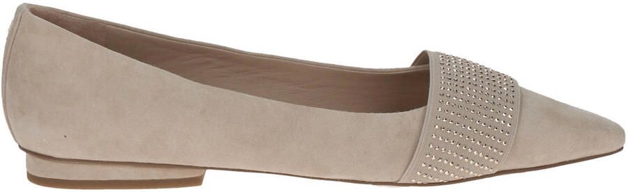 Peter Kaiser leren loafers met strass taupe
