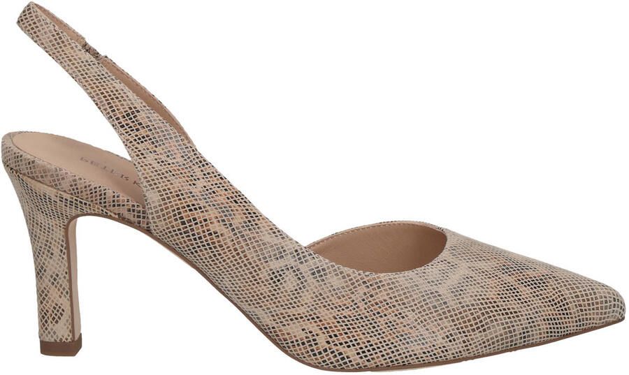 Peter Kaiser leren slingback pumps met slangenprint beige bruin