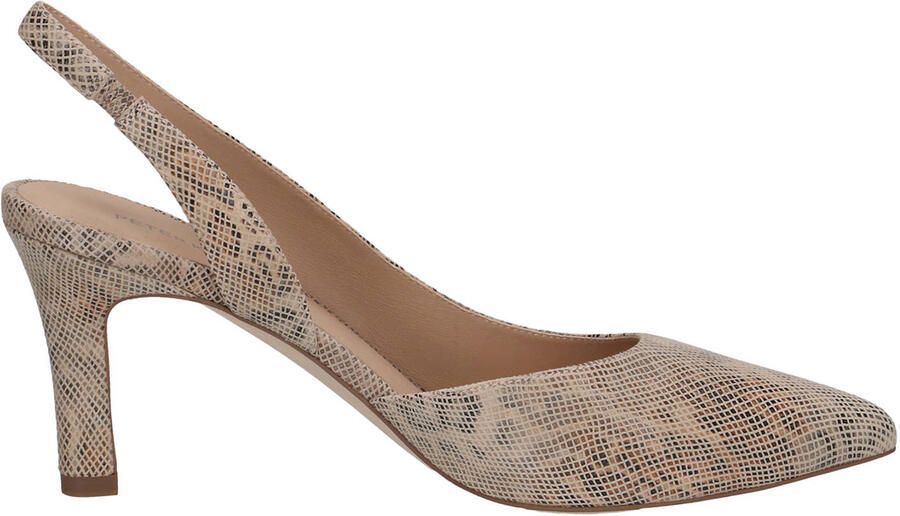 Peter Kaiser leren slingback pumps met slangenprint beige bruin - Foto 2