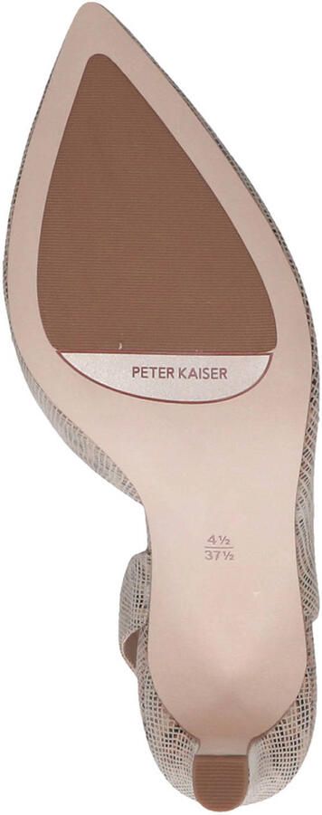 Peter Kaiser leren slingback pumps met slangenprint beige bruin - Foto 3