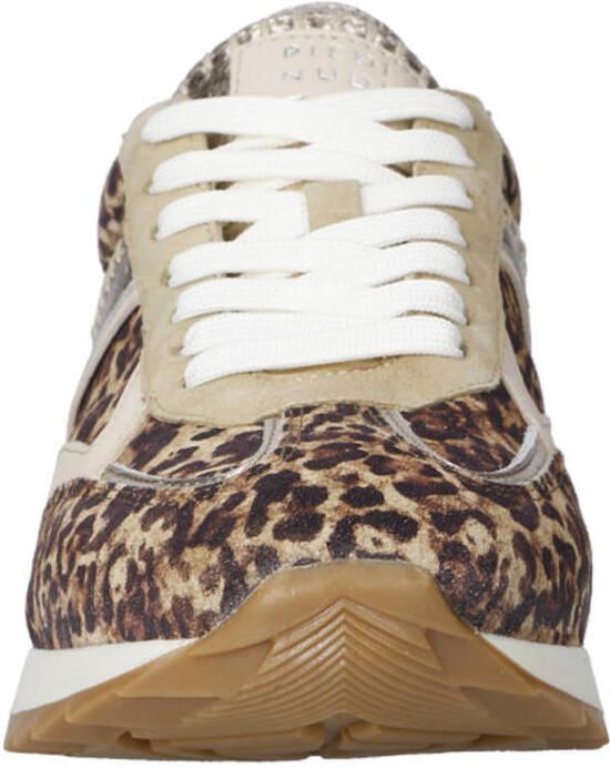 Piedi Nudi Harlem 02.05 suède sneakers met panterprint beige zilver - Foto 3