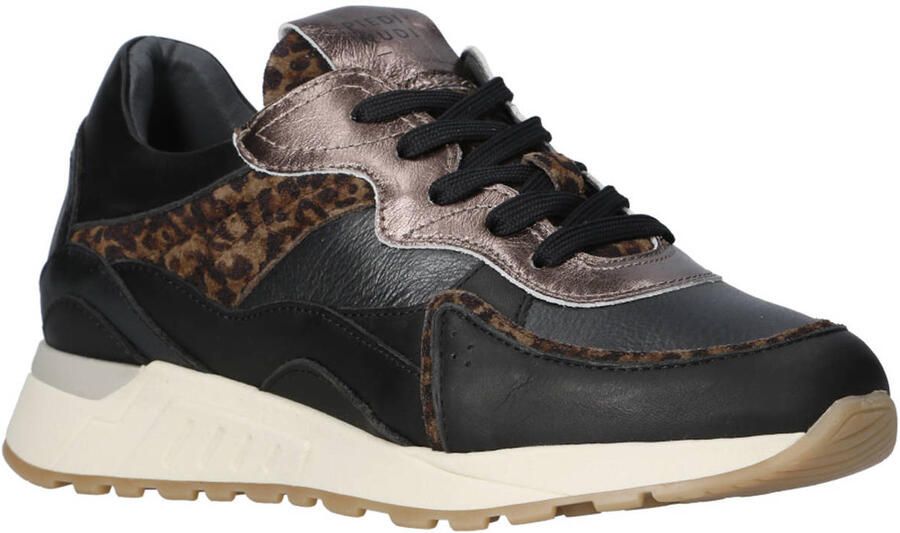 Piedi Nudi Nova 11.40 leren sneakers zwart panter brons