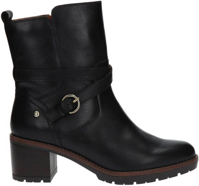 Pikolinos Llanes leren enkellaarzen zwart